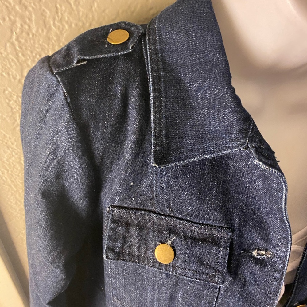 Sugarlips Ruffle Back Denim Jean Jacket - Picture 4 of 8